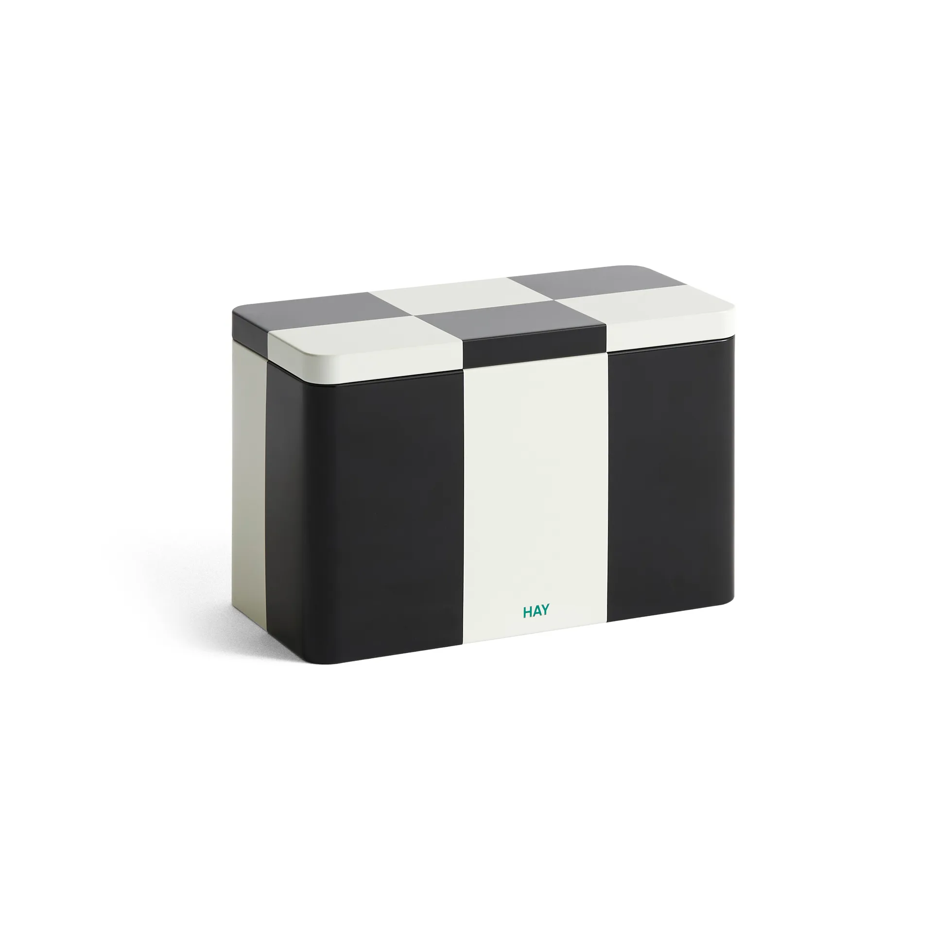 Tin Container voorraadpot medium, Black-off white HAY