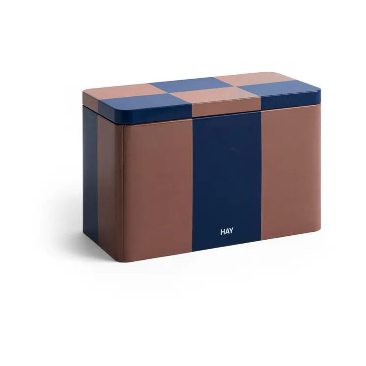 HAY Tin Container voorraadpot medium Brown-midnight blue