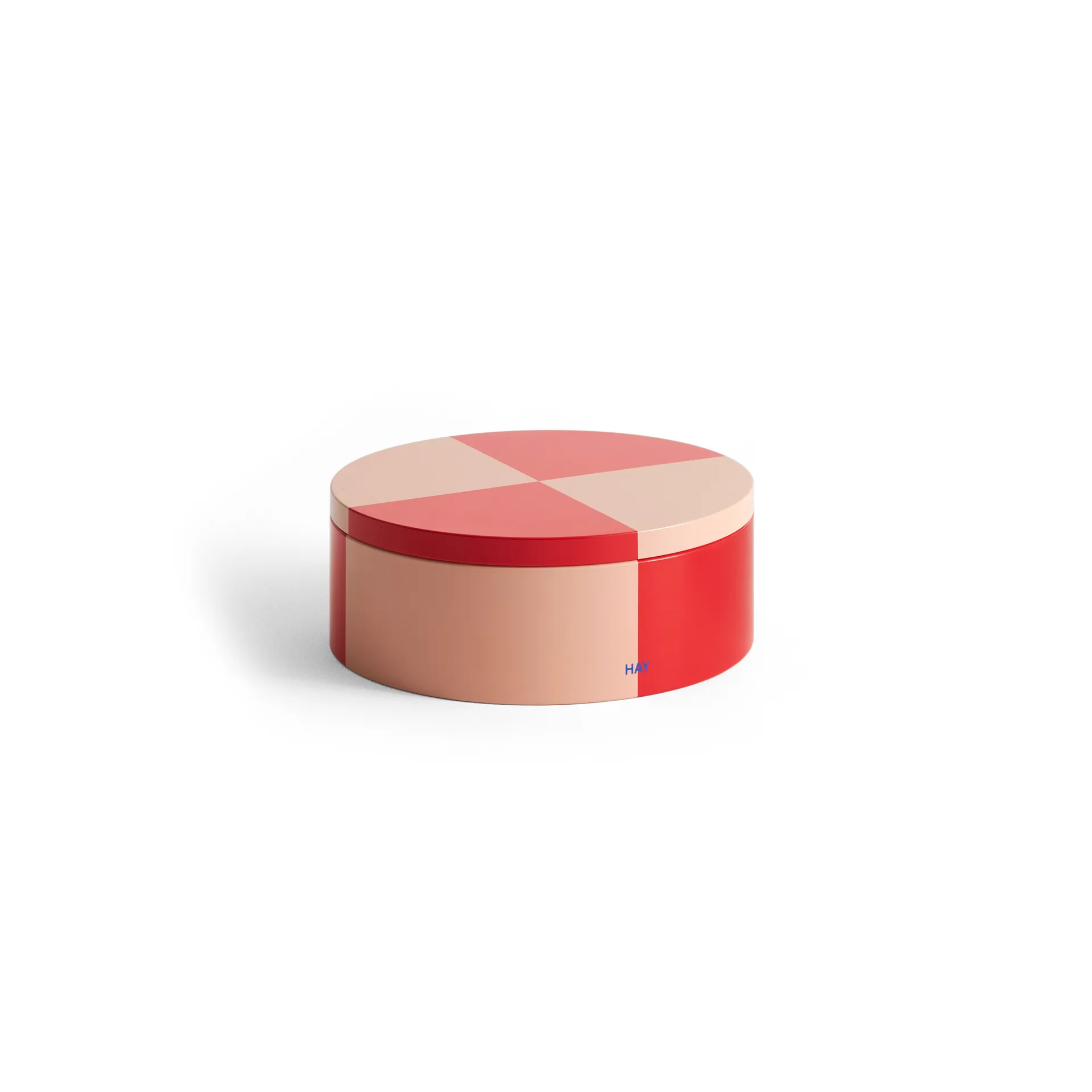 Tin Container voorraadpot, Round red-soft pink HAY