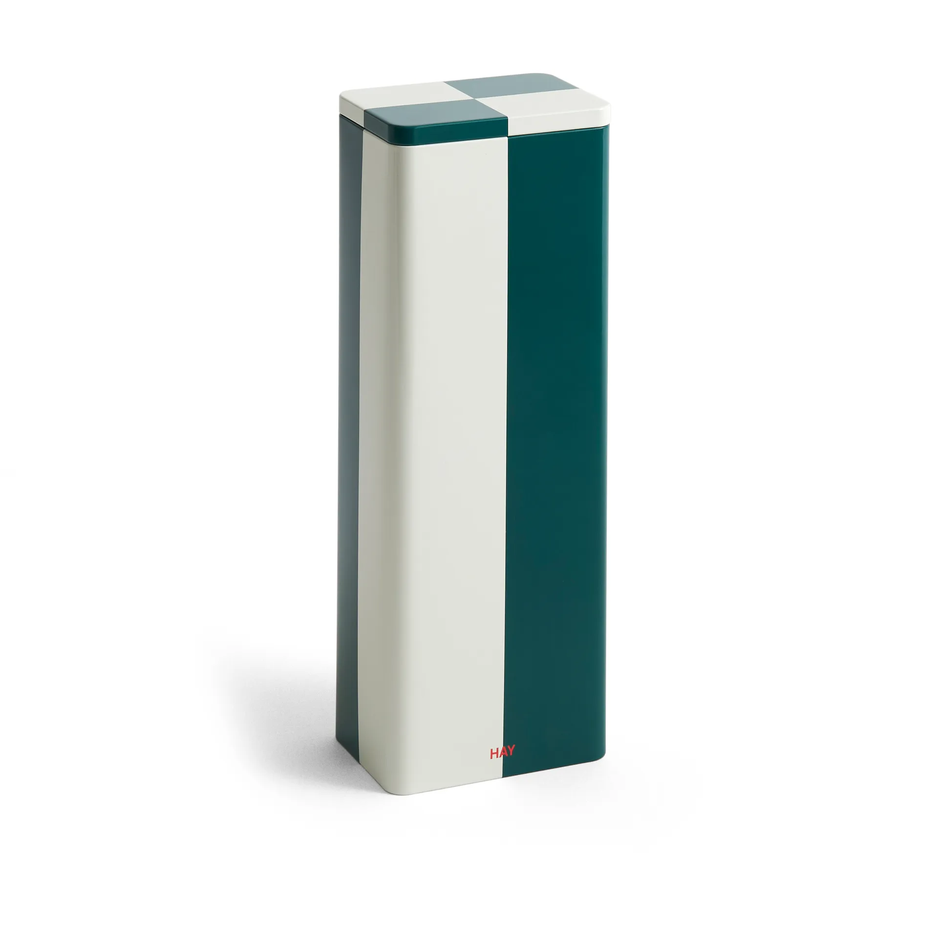 Tin Container voorraadpot, Slim green-off white HAY