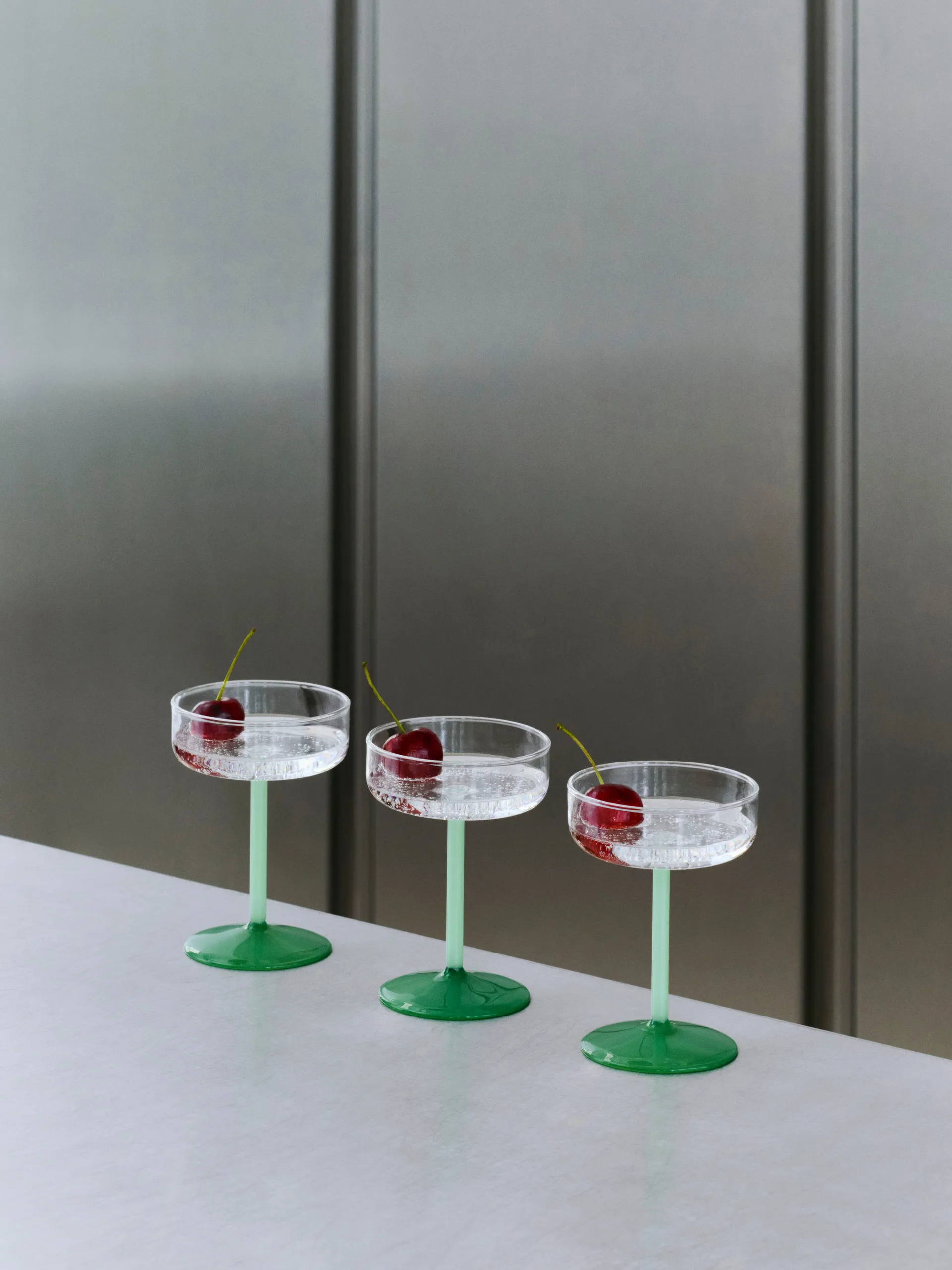 Tint coupe glas 20 cl 2-pack, Clear-jade light green-jade dark green HAY