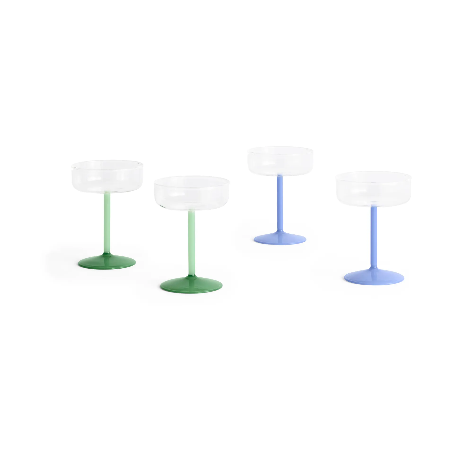 Tint coupe glas 20 cl 2-pack, Clear-jade light green-jade dark green HAY