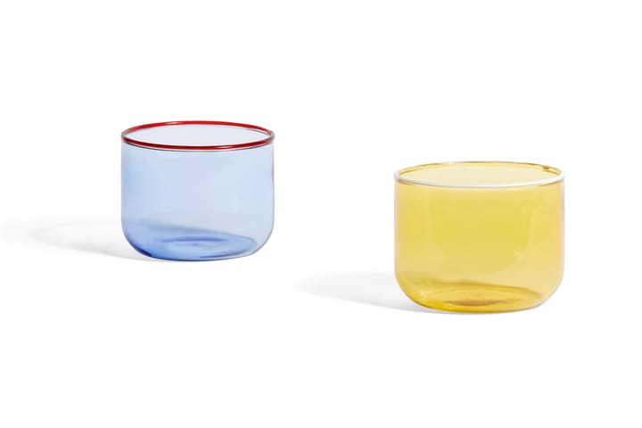 Tint glas 20 cl 2-pack, Lichtgeel-witte rand HAY