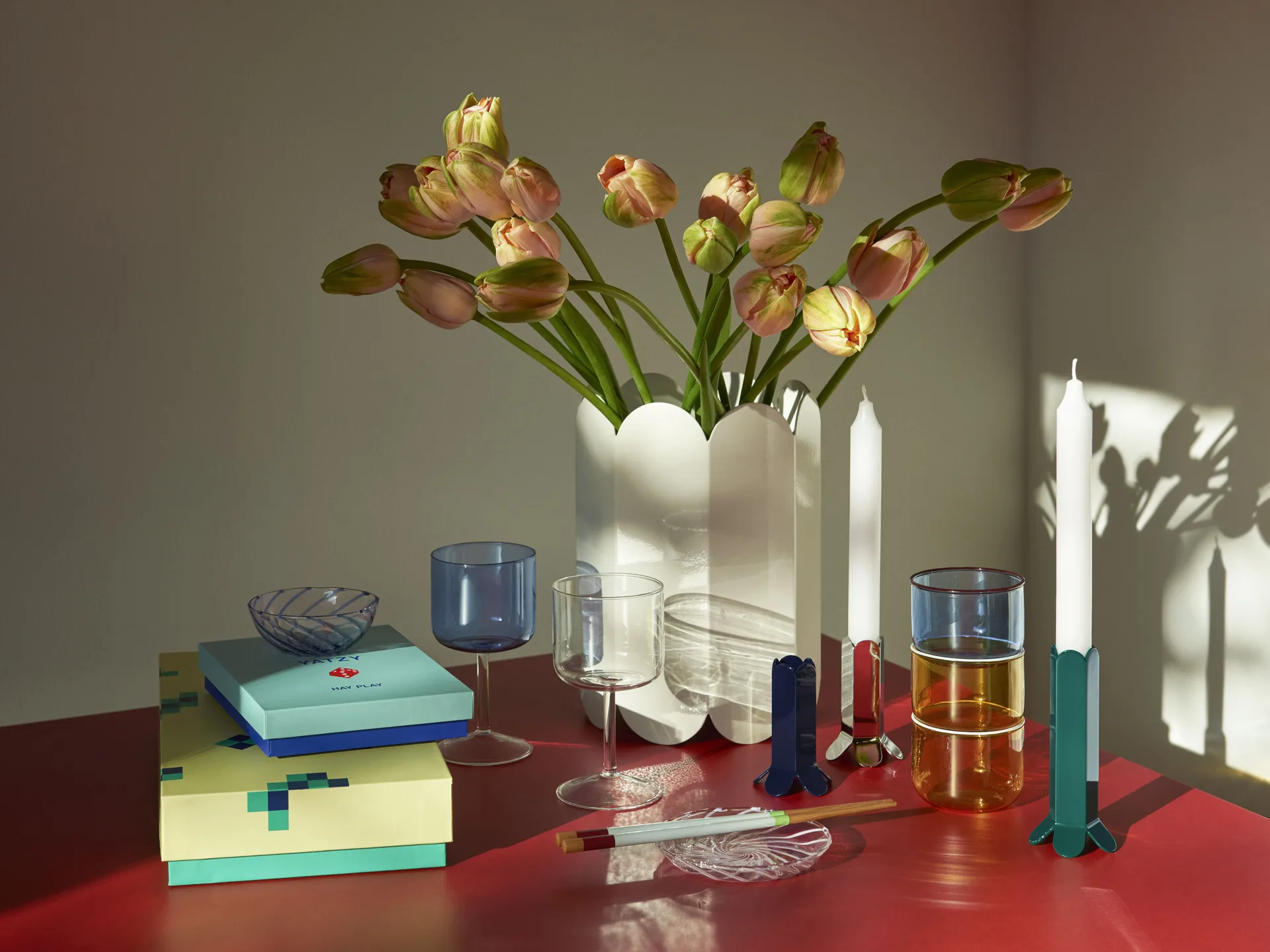 Tint wijnglas 25 cl 2-pack, Blauw-transparant HAY