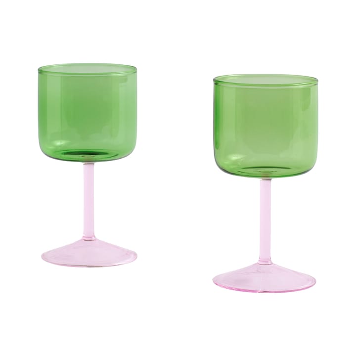 Tint wijnglas 25 cl 2-pack - Groen-roze - HAY