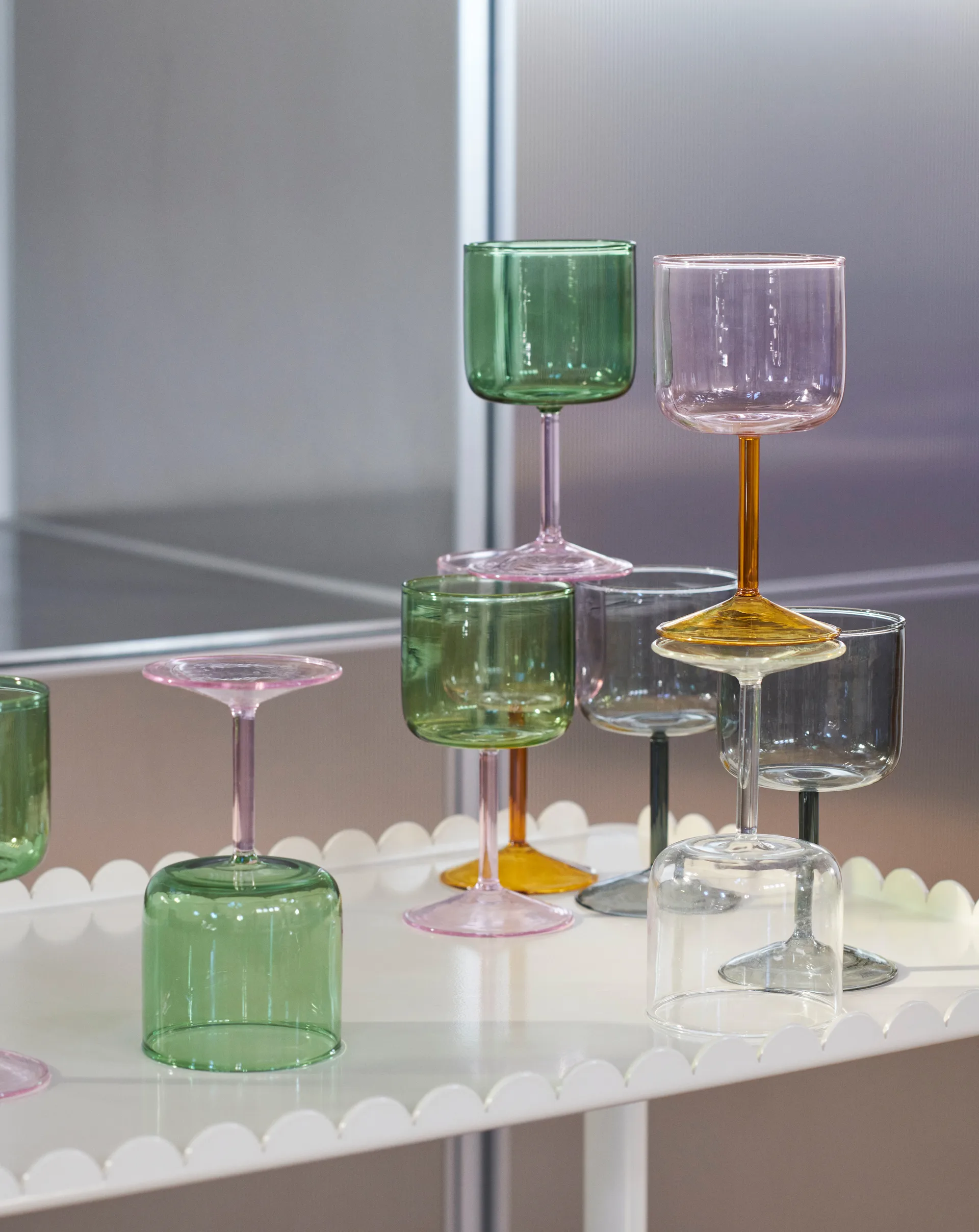 Tint wijnglas 25 cl 2-pack, Groen-roze HAY