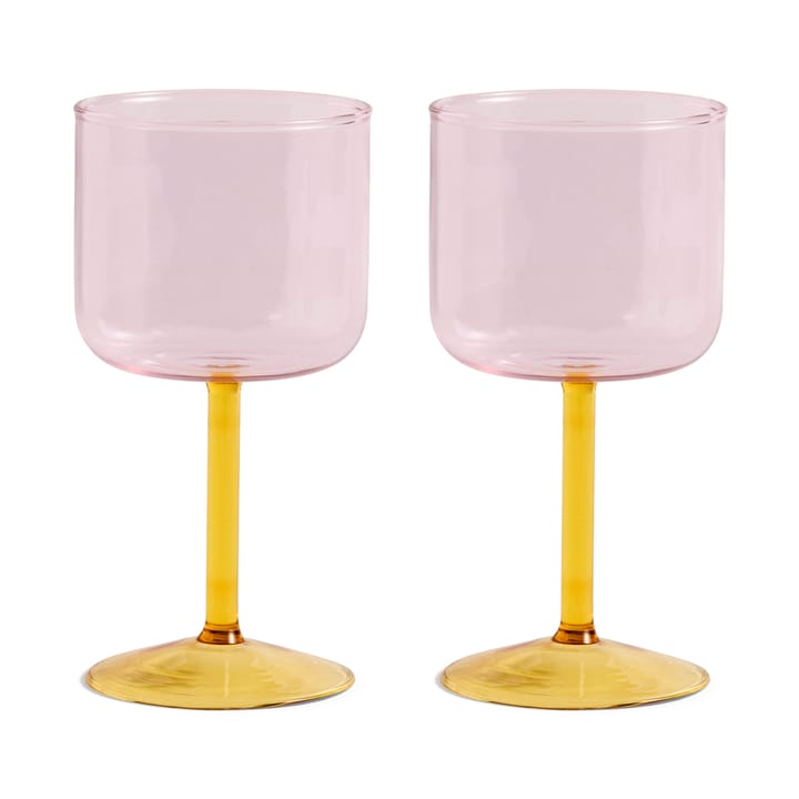 Tint wijnglas 25 cl 2-pack - Roze-geel - HAY