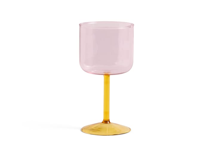 Tint wijnglas 25 cl 2-pack, Roze-geel HAY