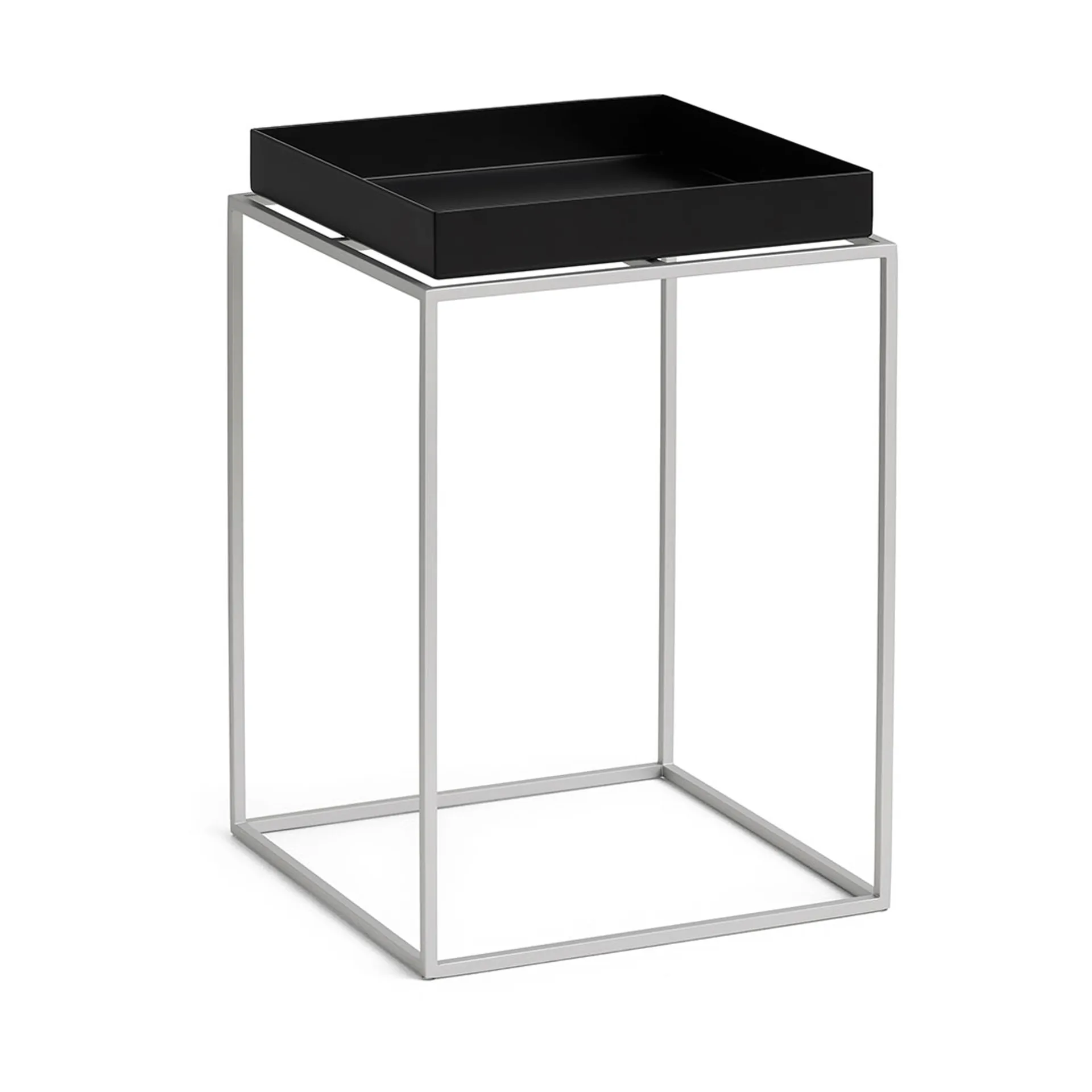 Tray Table medium bijzettafel, Black-silicon grijs, 30x30x44 cm HAY
