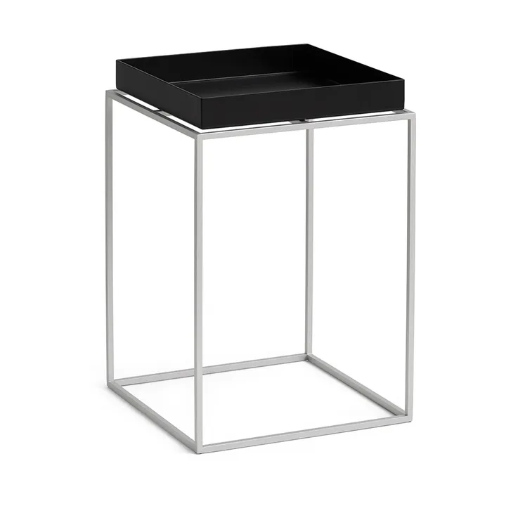 Tray Table medium bijzettafel - Black-silicon grijs, 30x30x44 cm - HAY