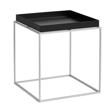 Tray Table medium bijzettafel - Black-silicon grijs, 40x40x44 cm - HAY