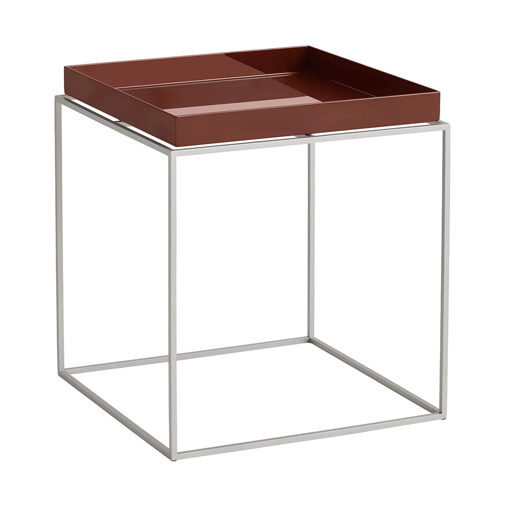 Tray Table medium bijzettafel, Chocolate-siliconen grijs, 40x40x44 cm HAY