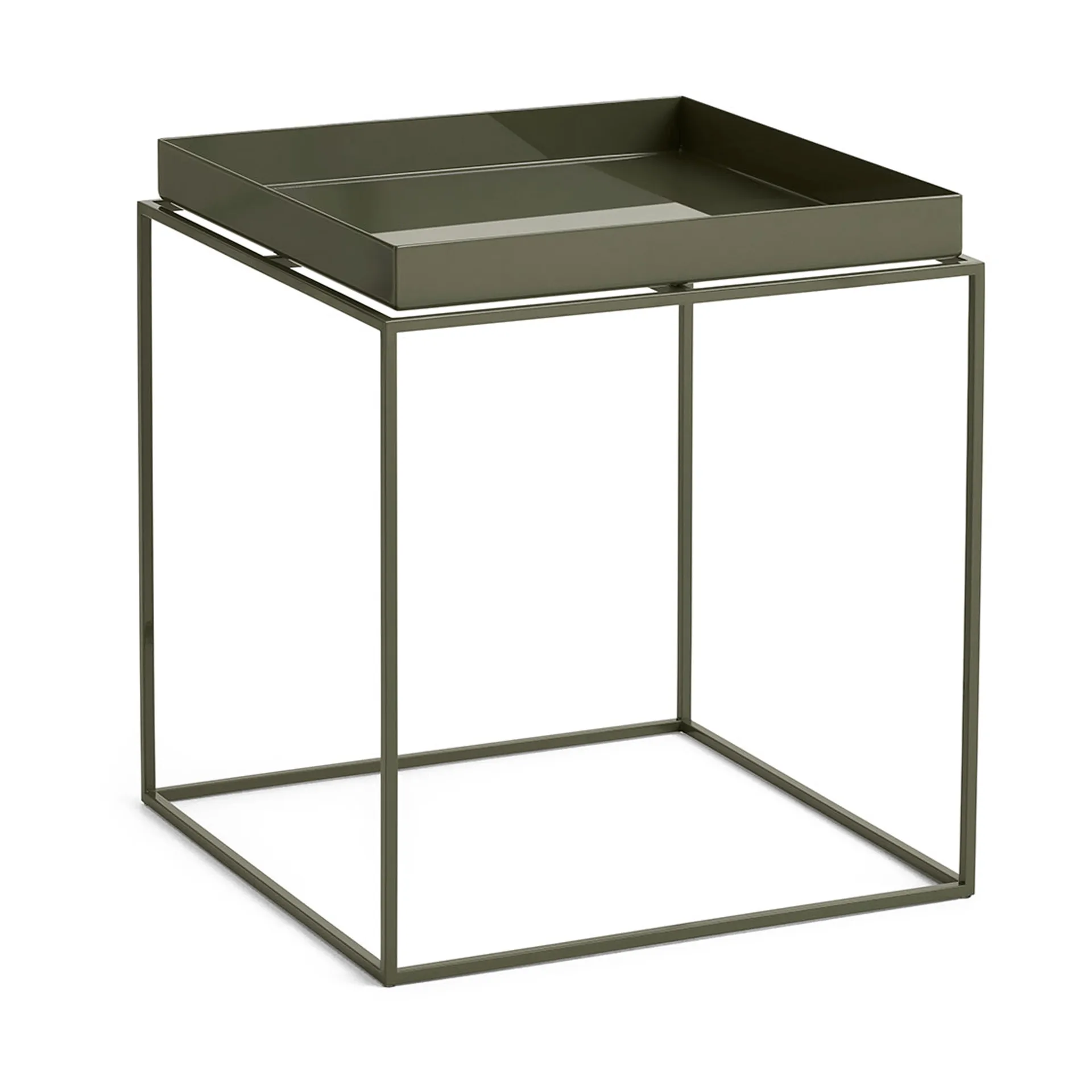 Tray Table medium bijzettafel, olijfgroen, 40x40x44 cm HAY