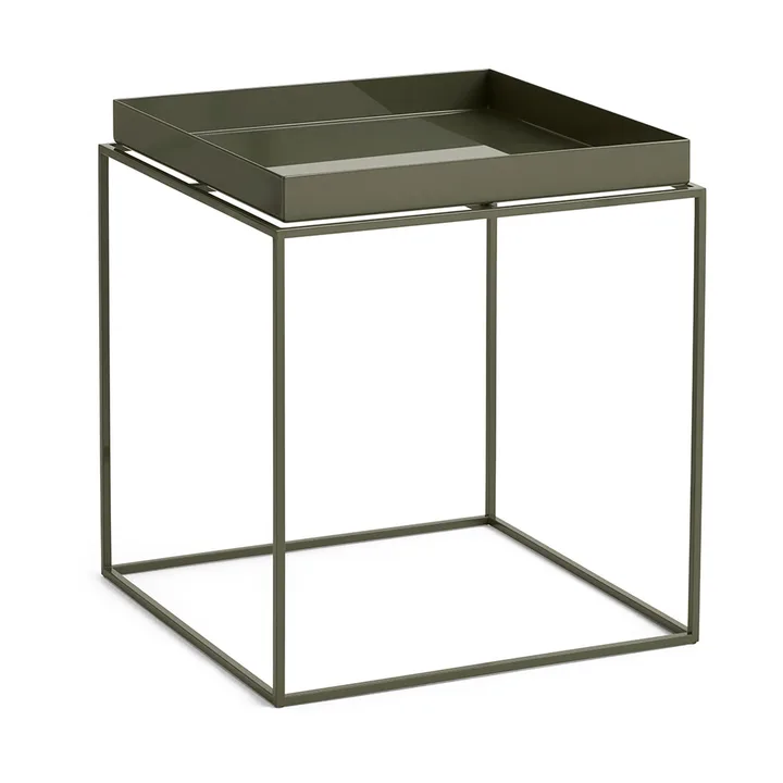 Tray Table medium bijzettafel - olijfgroen, 40x40x44 cm - HAY