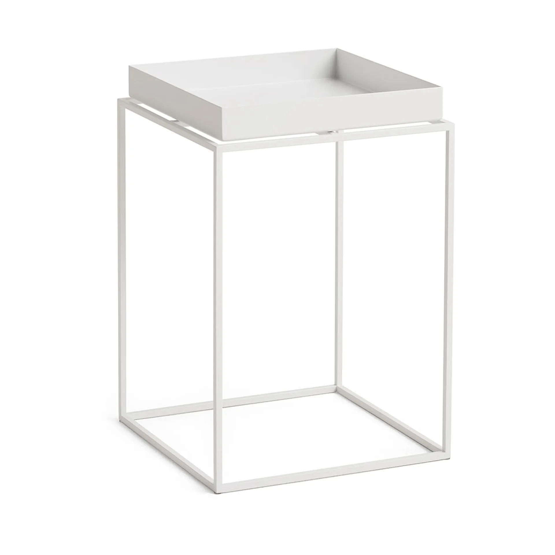 Tray Table medium bijzettafel, White, 30x30x44 cm HAY