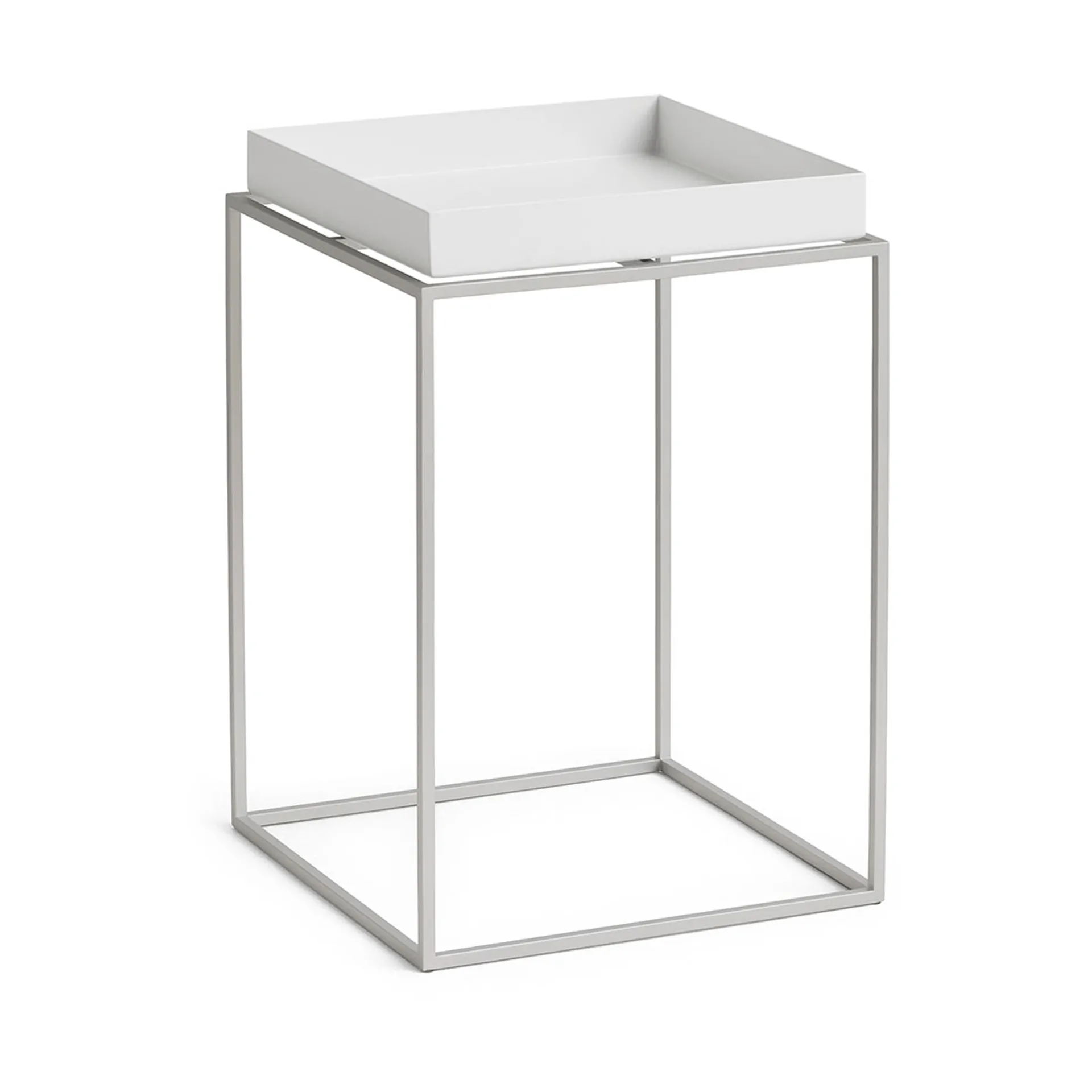 Tray Table medium bijzettafel, White-silicon grijs, 30x30x44 cm HAY