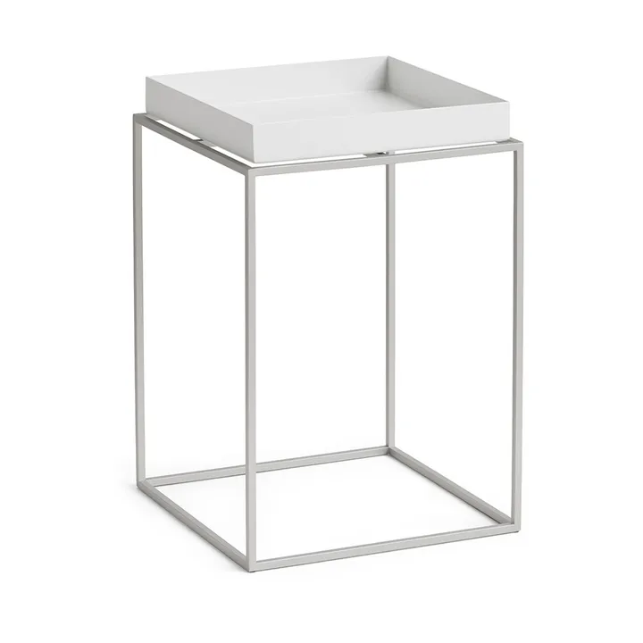 Tray Table medium bijzettafel - White-silicon grijs, 30x30x44 cm - HAY
