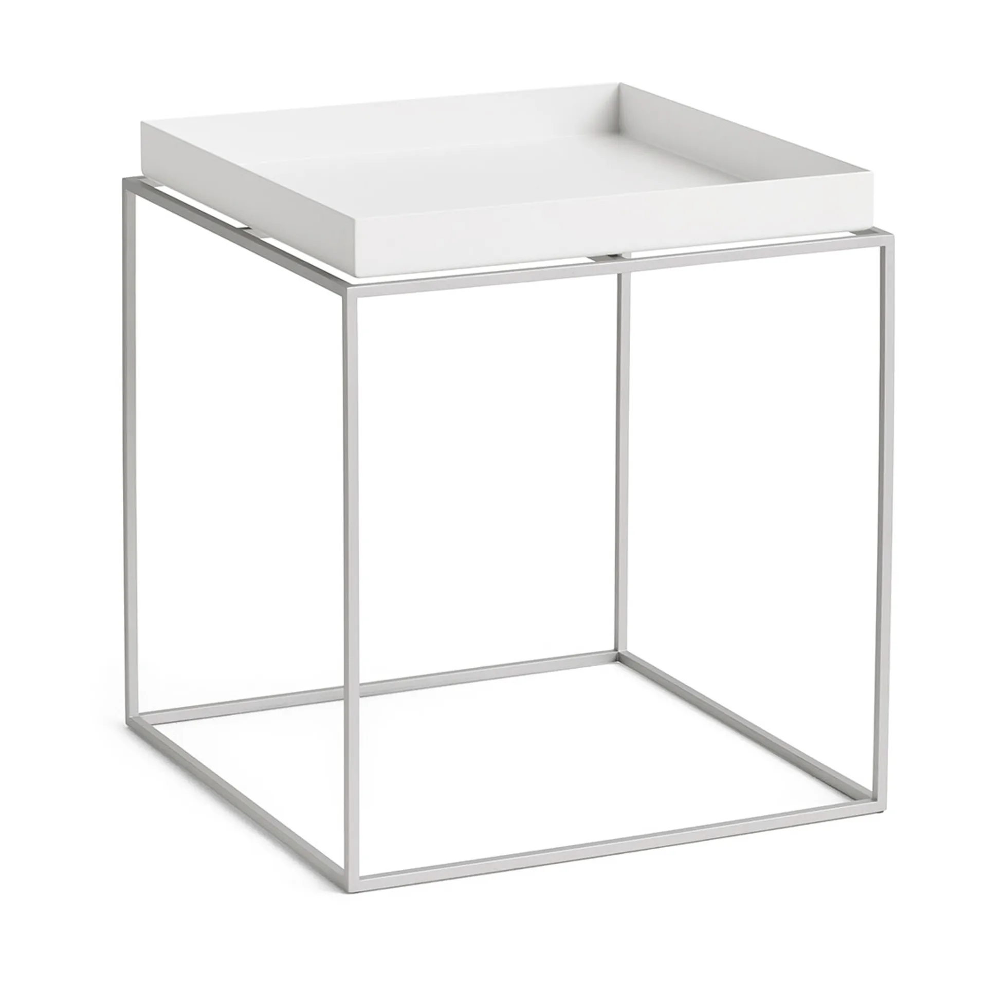 Tray Table medium bijzettafel, White-siliconen grijs, 40x40x44 cm HAY