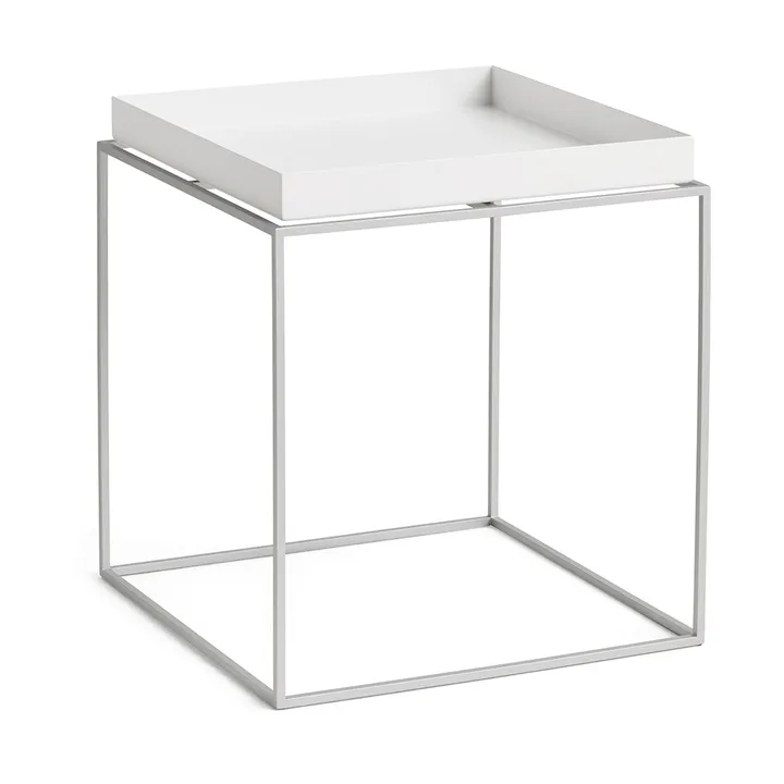 Tray Table medium bijzettafel - White-siliconen grijs, 40x40x44 cm - HAY