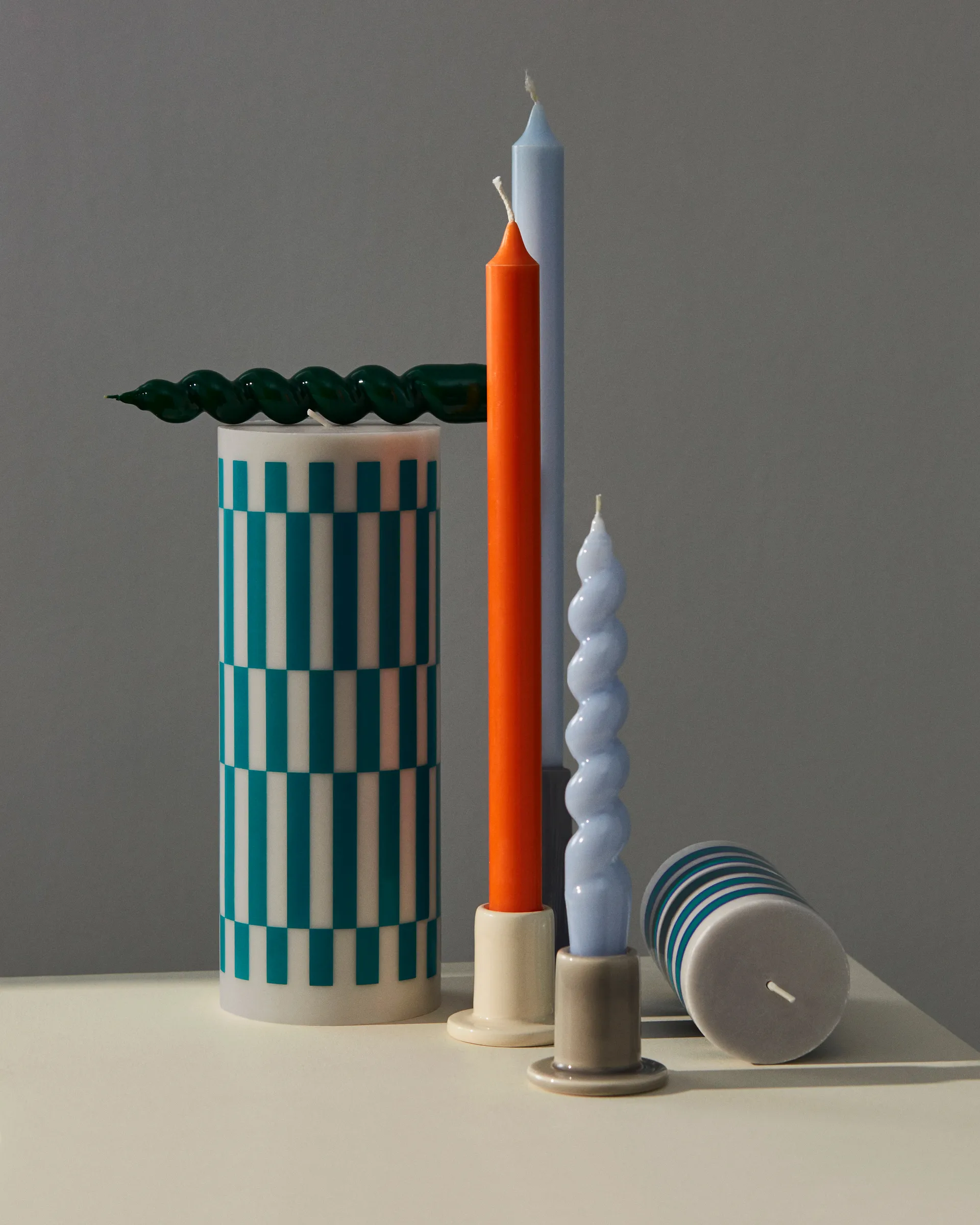 Tube kandelaar 5 cm, Off-white HAY