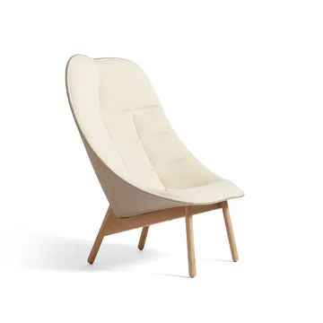 Uchiwa Quilt loungestoel - Cream A5–eiken–Canvas 244 - HAY