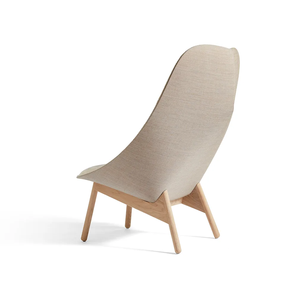 Uchiwa Quilt loungestoel, Cream A5–eiken–Canvas 244 HAY