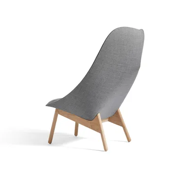 Uchiwa Quilt loungestoel - Steelcut Trio 133 grey–eiken–achterzijde Remix 143 - HAY