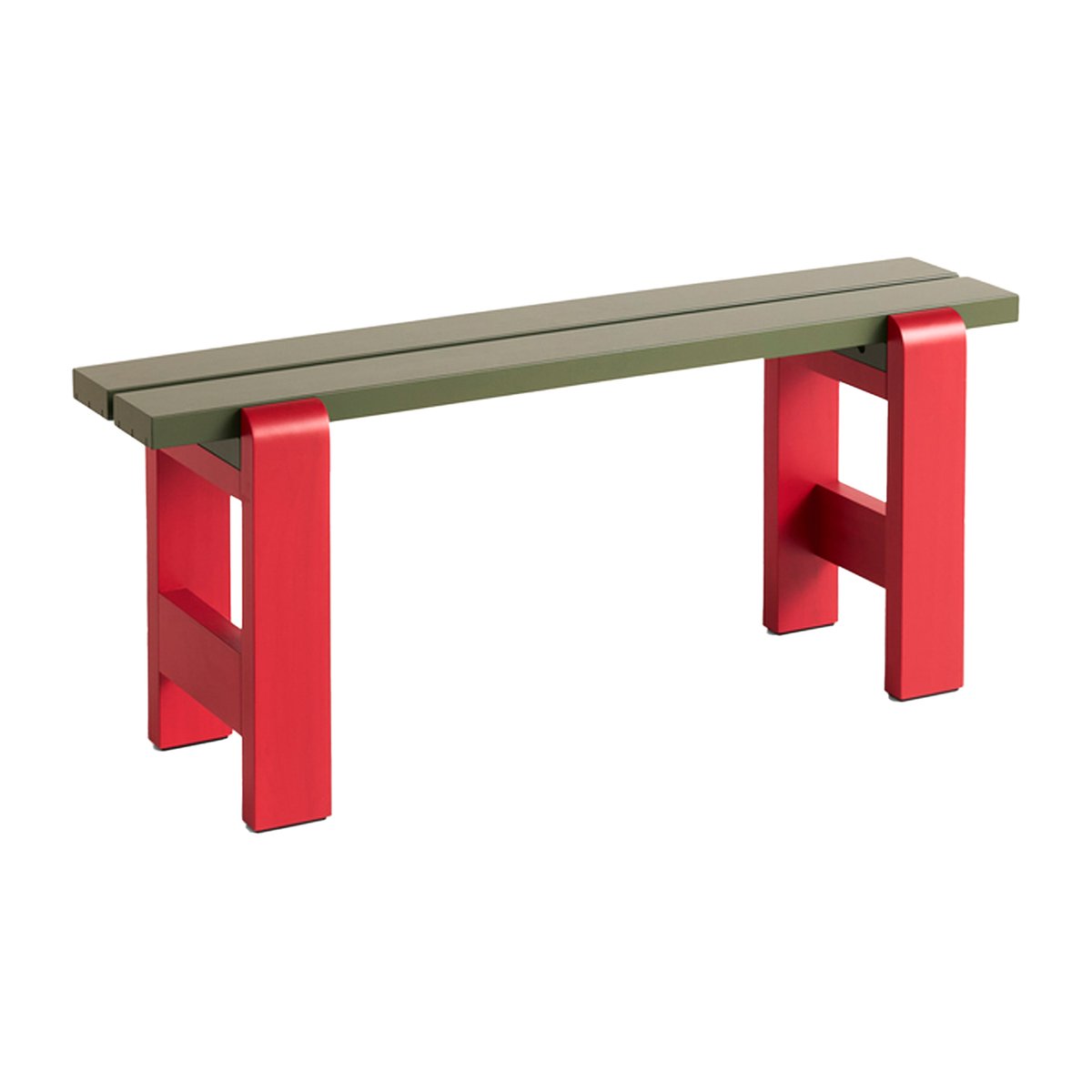 HAY Weekday bank Duo 111x23 cm gelakt sparrenhout Olive-wine red