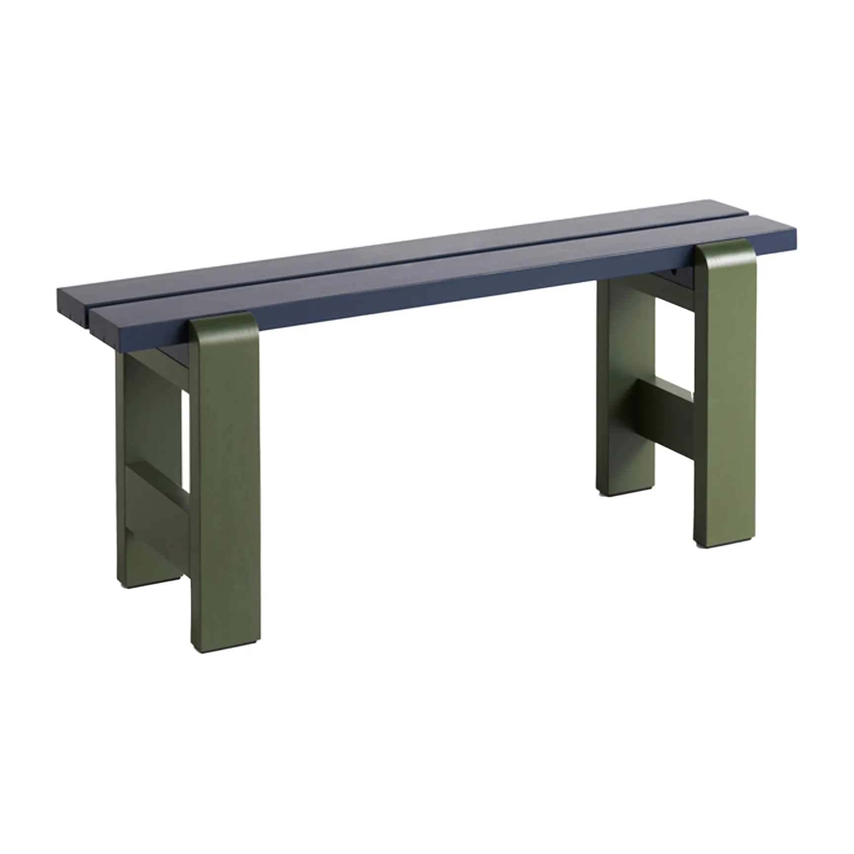 Weekday bank Duo 111x23 cm gelakt sparrenhout, Steel blue-olive HAY
