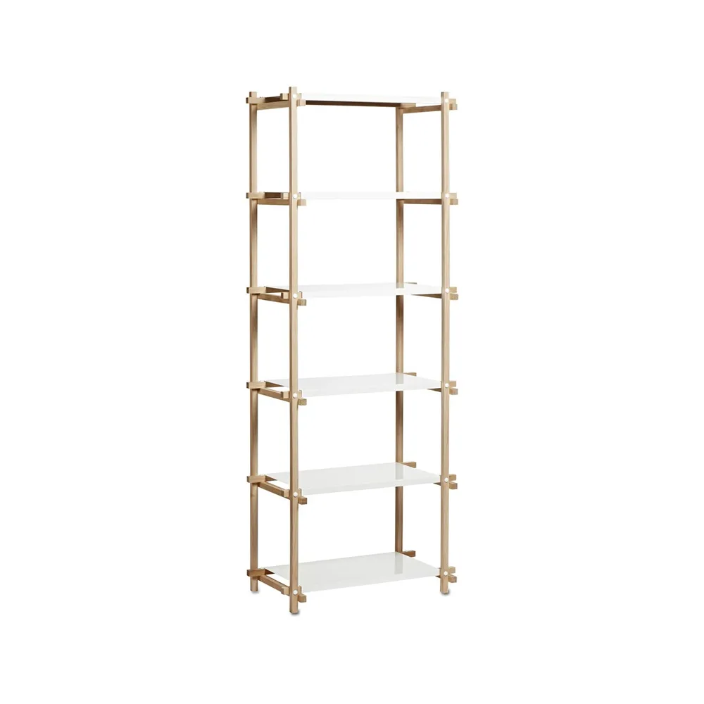 Woody Column plank, Oak-white lacquered shelf, high HAY