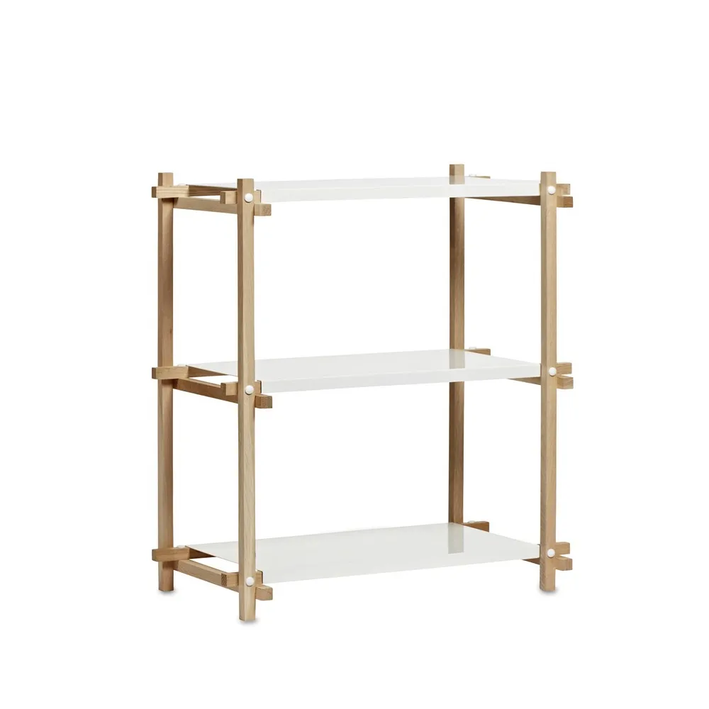 Woody Column plank, Oak-white lacquered shelf, low HAY