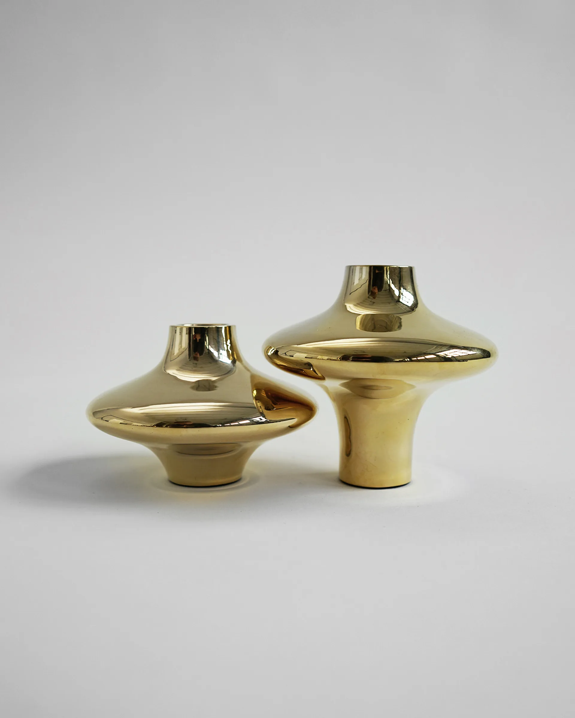 Doublet no. 01 kleine kaarsenhouder, Brass Hein Studio