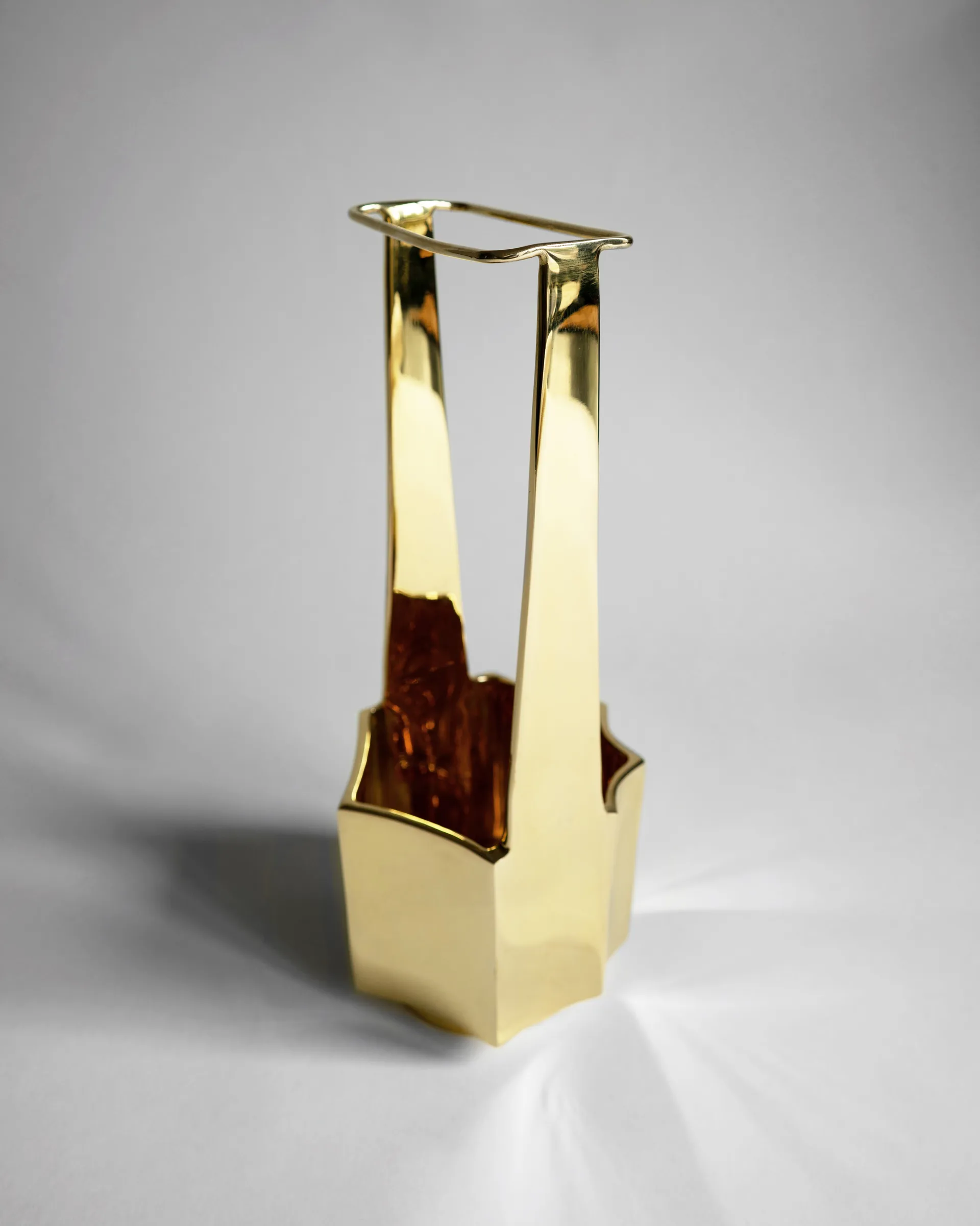 Ikebana vaas 30 cm, Messing Hein Studio