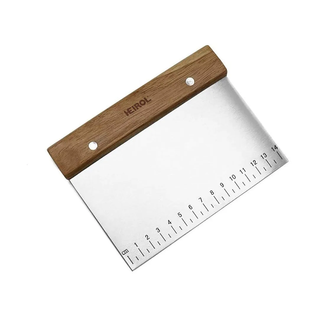 Deegschraper met houten handvat., Palisander-roestvrij staal Heirol