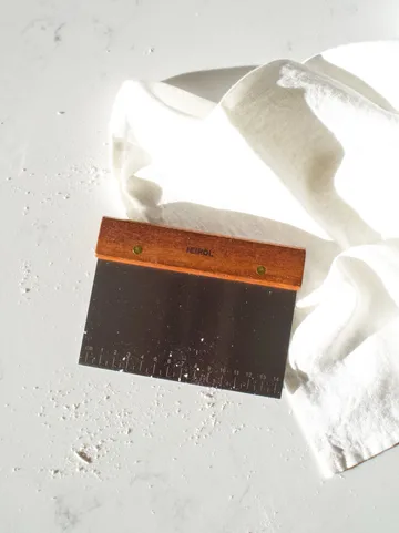 Deegschraper met houten handvat. - Palisander-roestvrij staal - Heirol