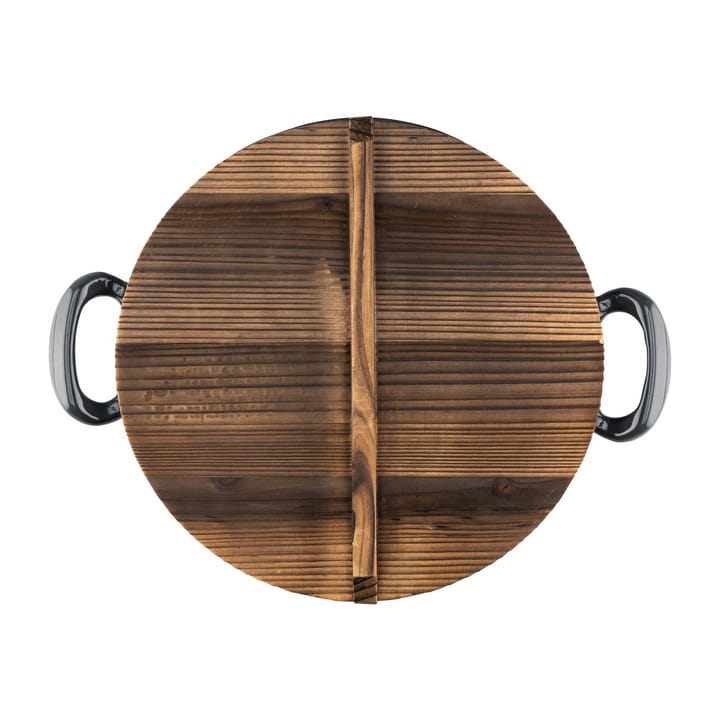 Gietijzeren koekenpan met houten deksel, Ø30 cm Heirol