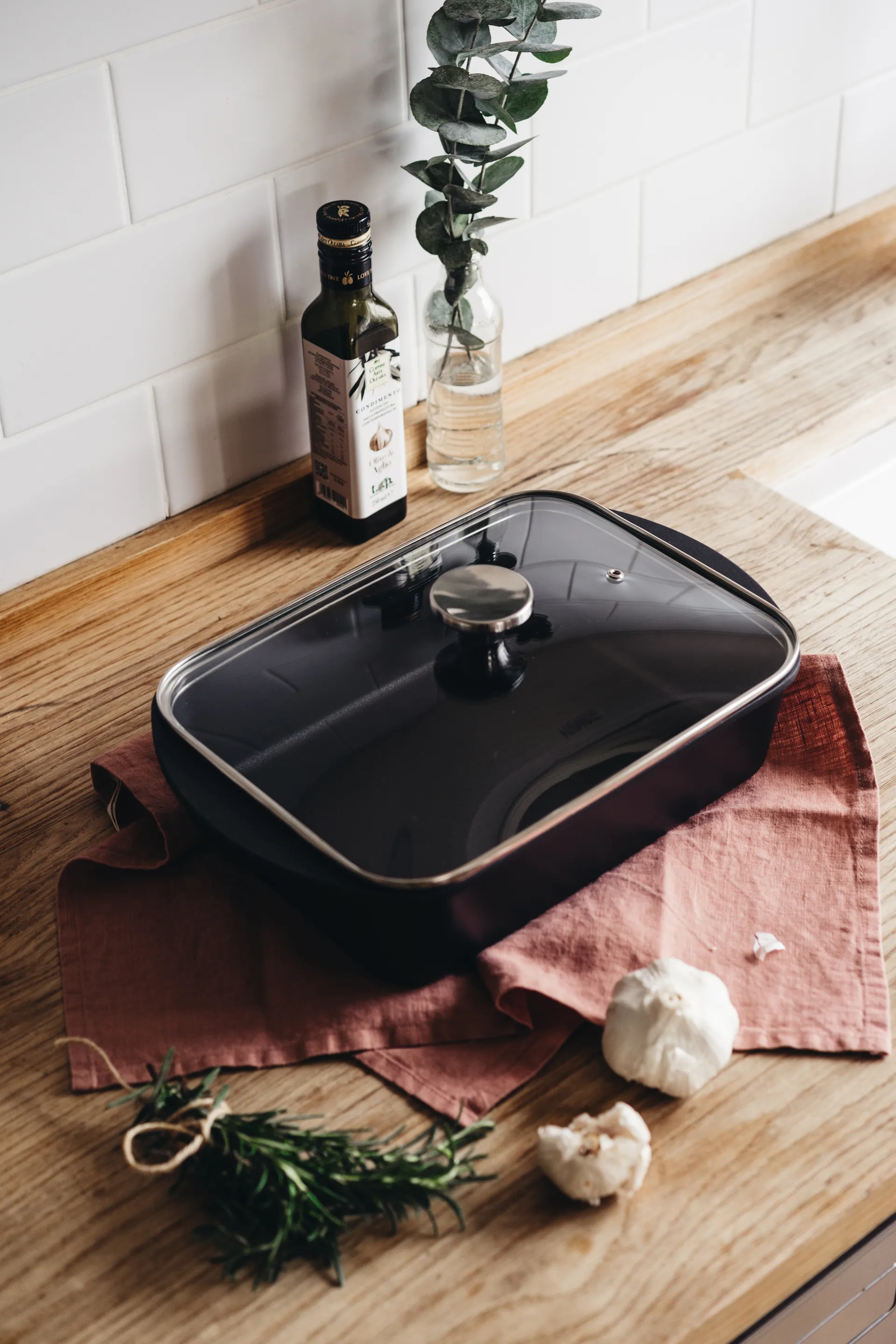 Heirol ovenschaal met inductieplaat en deksel, 22x33 cm Heirol