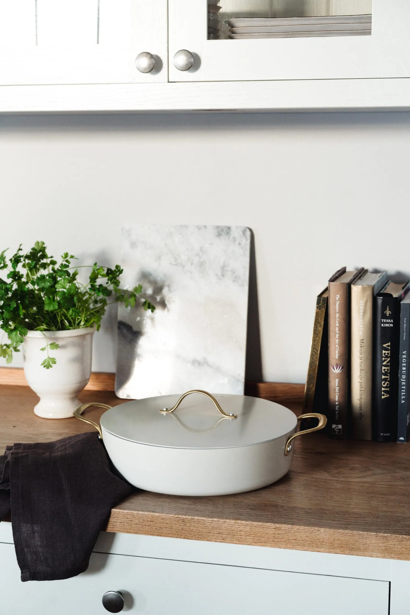 Heirol Royal Pearl pan met deksel Ø28 cm, Wit-goud Heirol