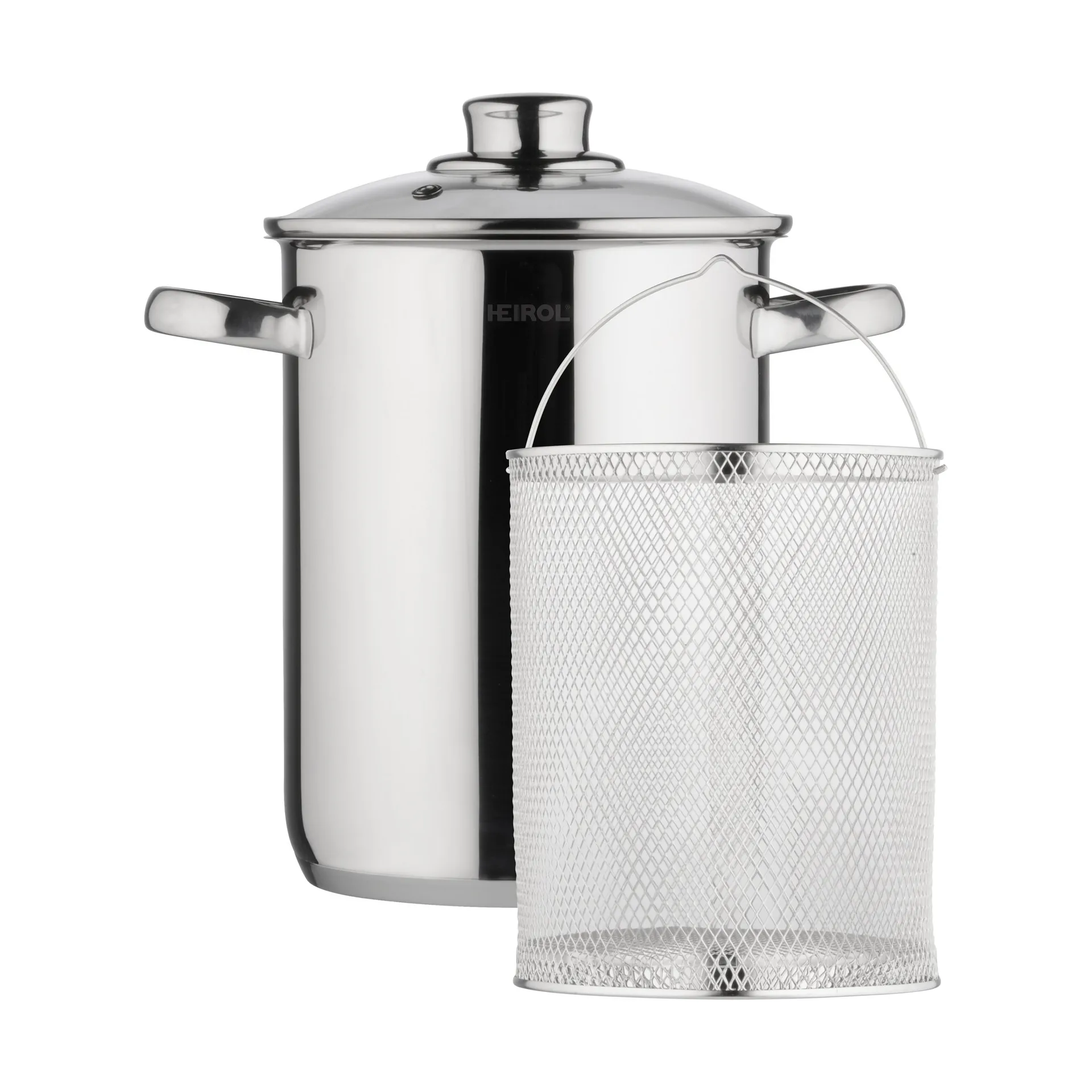 Heirol Steely aspergepan met inzet., 4 liter Heirol