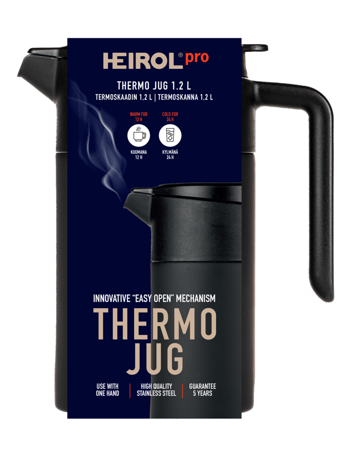 Heirol thermoskan 1,2 l, Zwart Heirol