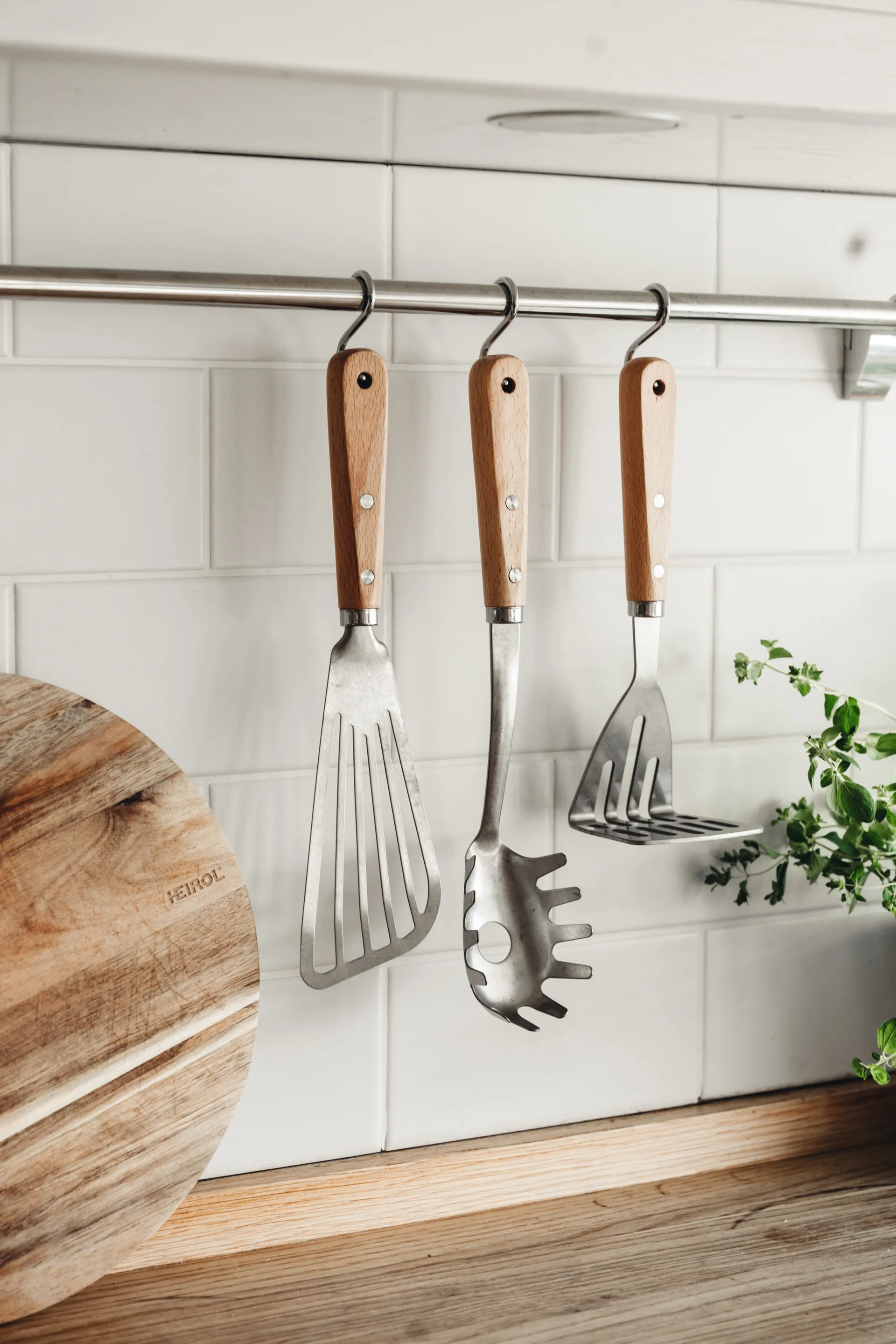 Roestvrije aardappelstamper 27,5 cm, Beuken Heirol