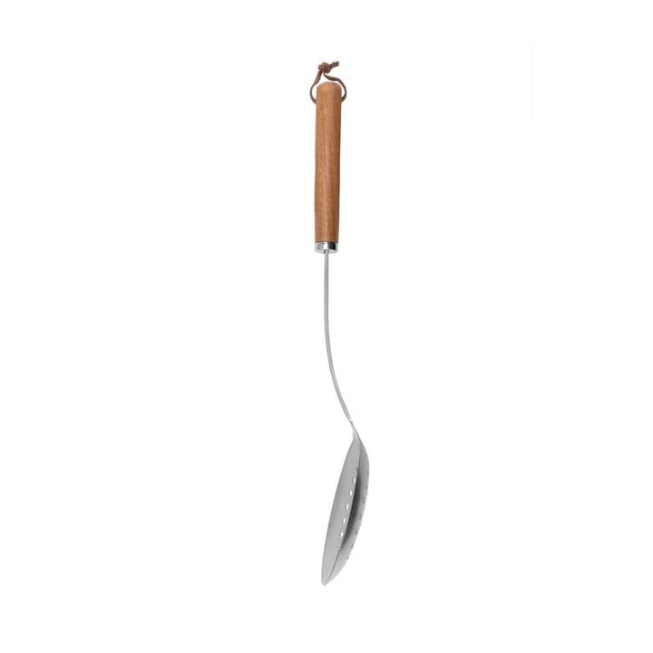 Roestvrije pollepel met gat 37,5 cm, Beuken Heirol