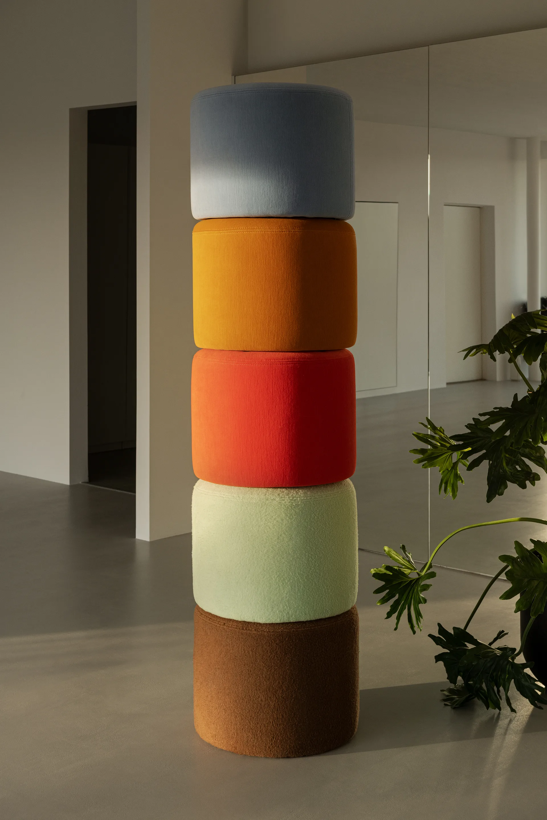 Bon poef Ø50x41 cm, Eggshell Hem