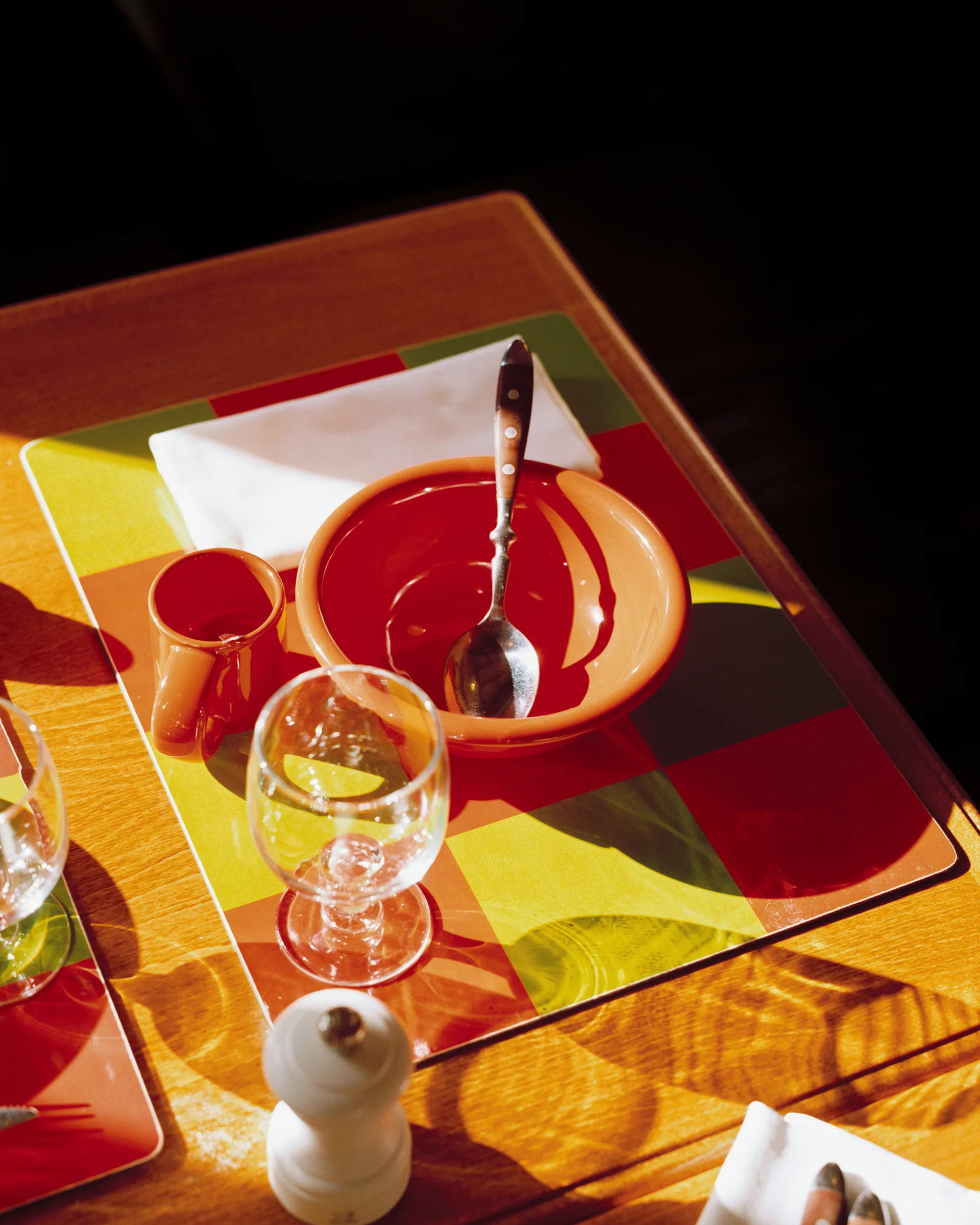 Check placemat 30x40 cm 2-pack, Honey-pink Hem