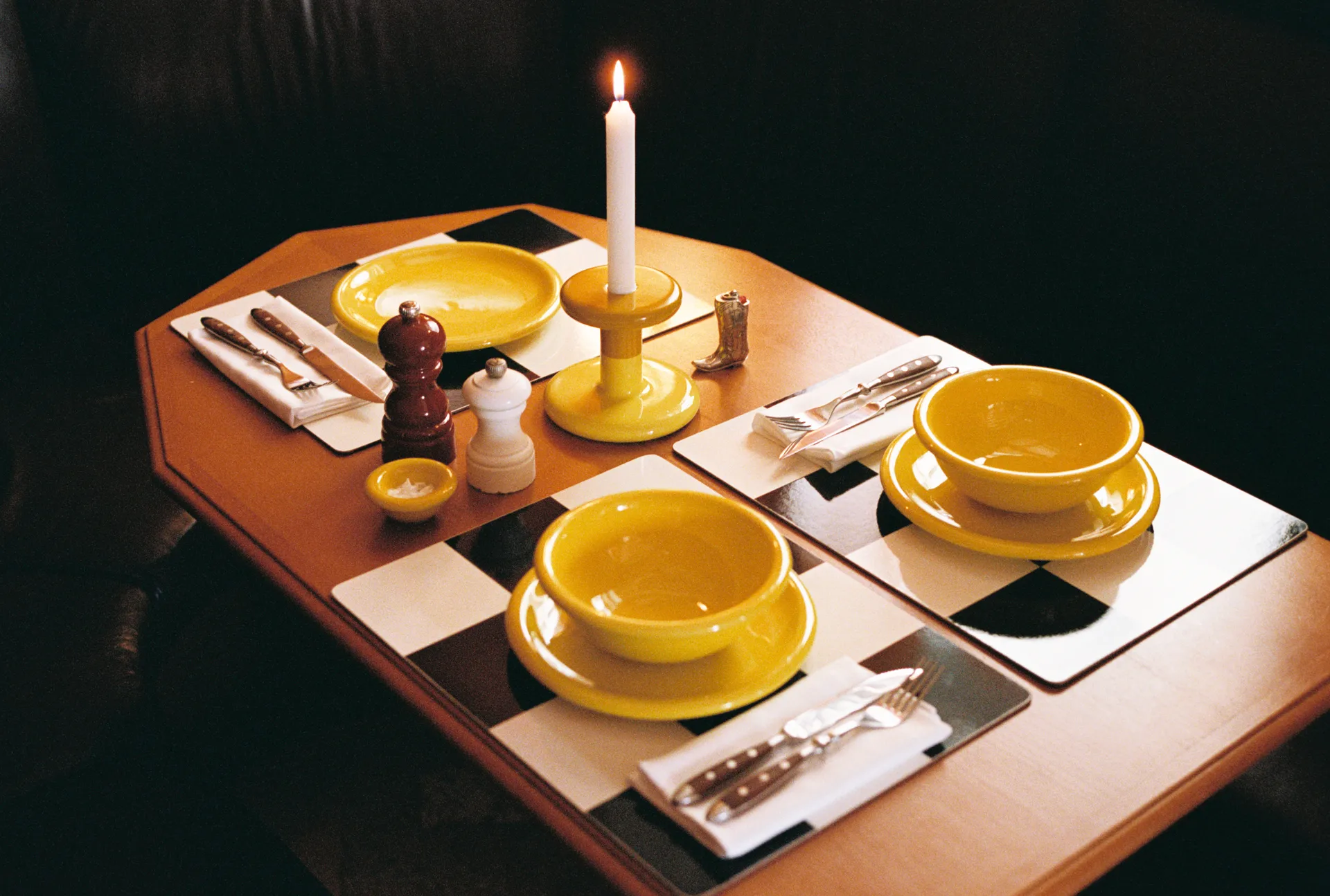 Check placemat 30x40 cm 2-pack, Honey-pink Hem