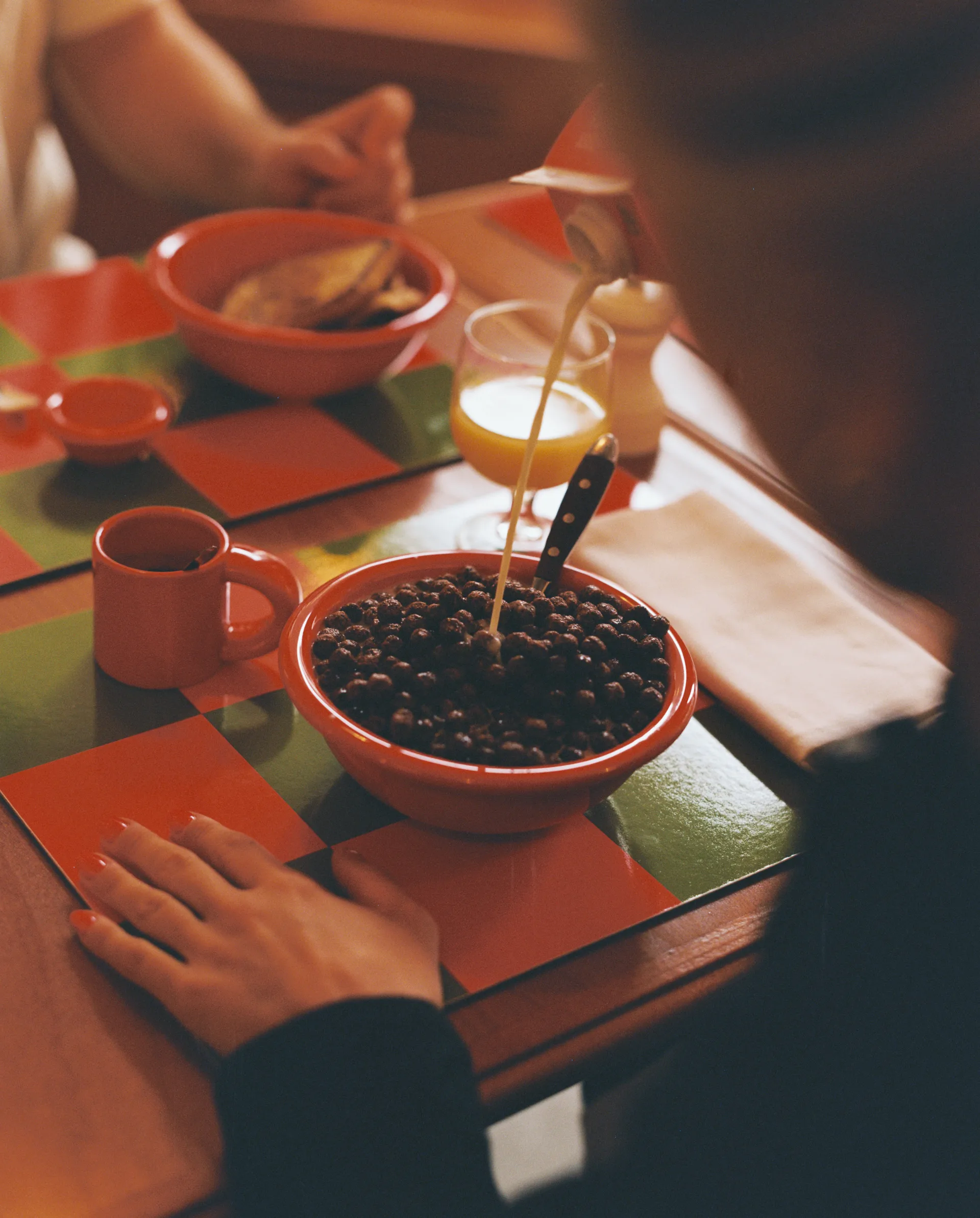 Check placemat 30x40 cm 2-pack, Red-green Hem