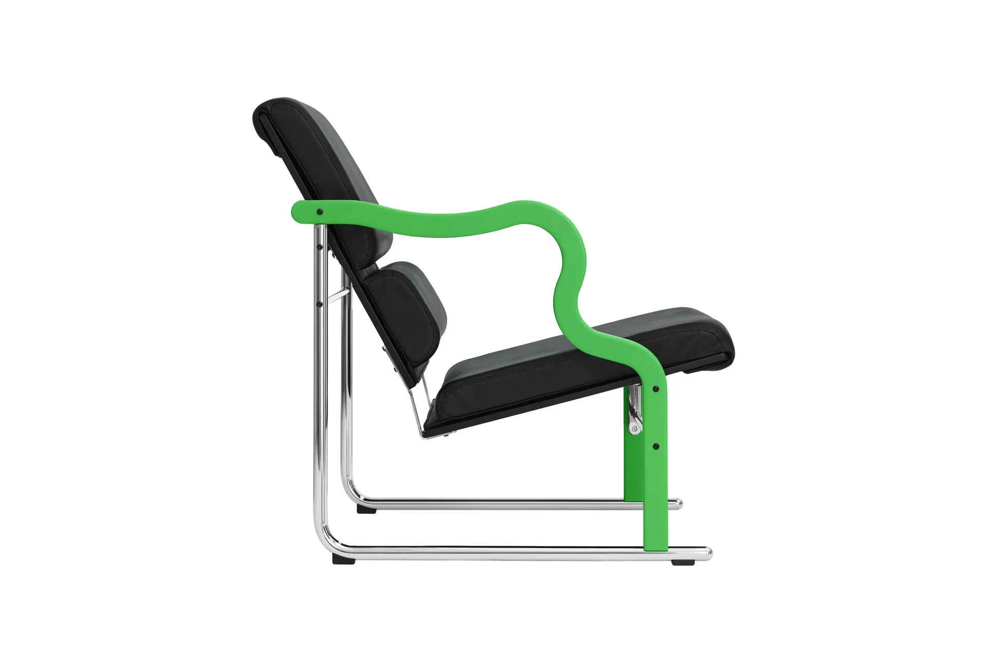 Experiment 501 loungefauteuil, Green-black leather Hem
