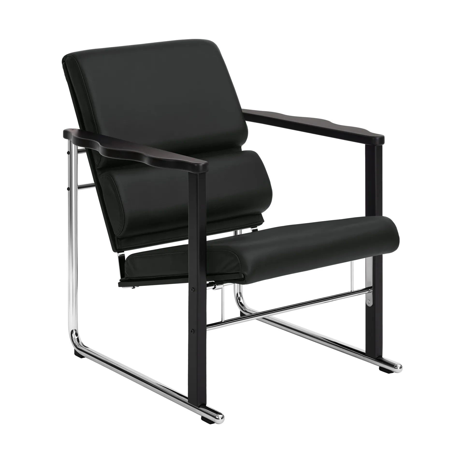 Experiment 502 loungefauteuil, Black-black leather Hem