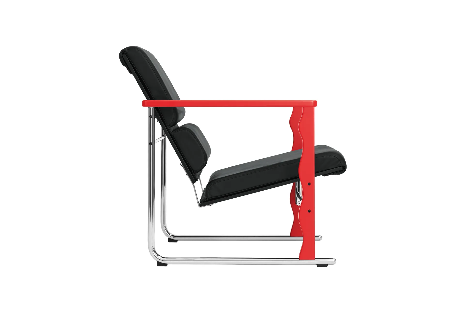Experiment 503 loungefauteuil, Red-black leather Hem