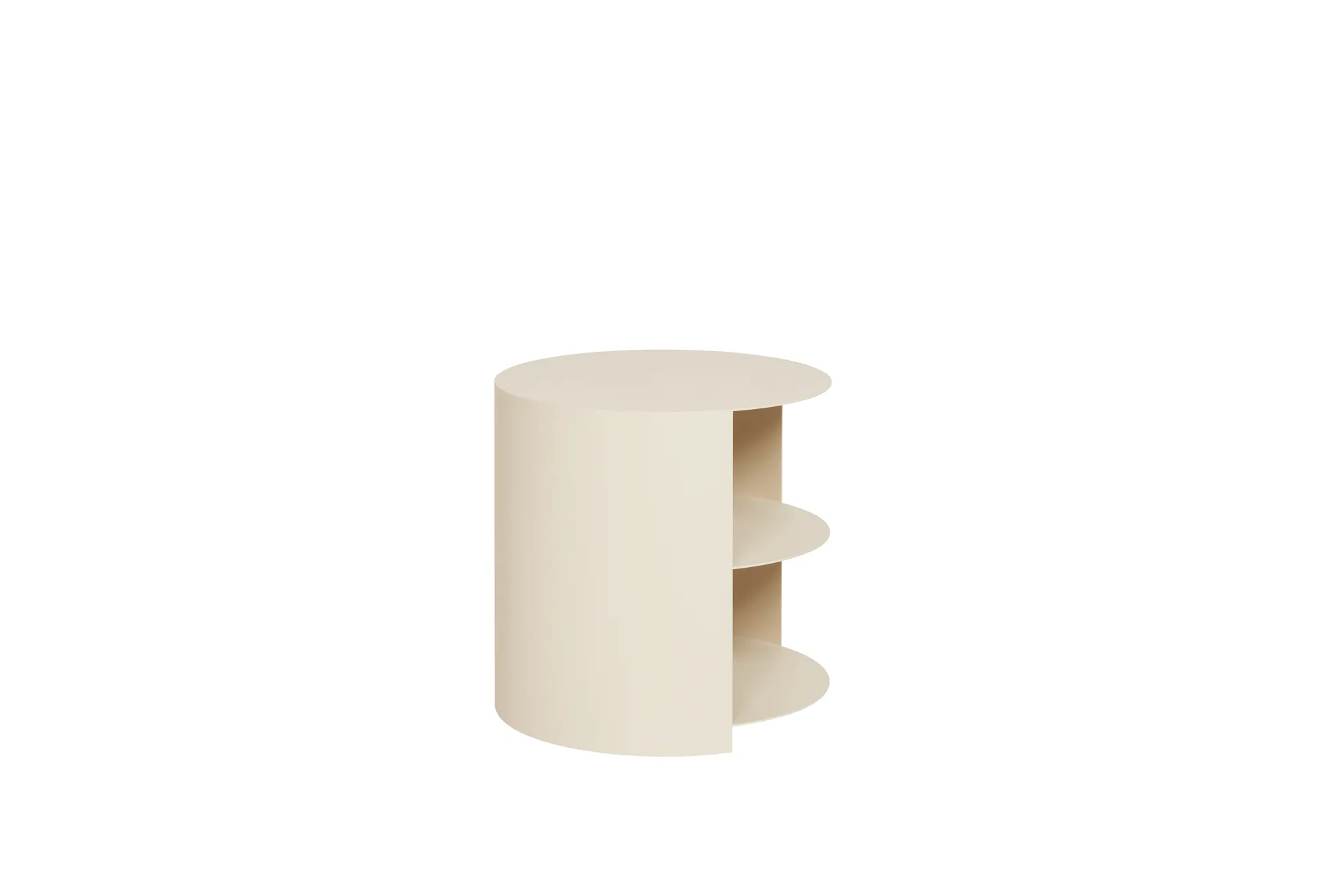 Hide bijzettafeltje Ø38x41 cm, Light ivory textured Hem